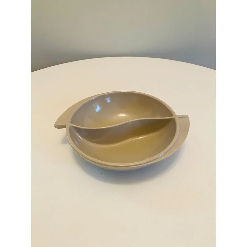 Vintage Boonton Gray Divided Serving Bowl, Melmac Vegetable Serving Bowl, Boonto